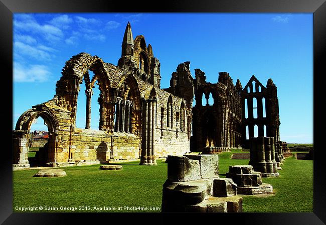 The Ruins of Whitby Abbey Framed Print by Sarah George