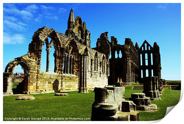 The Ruins of Whitby Abbey Print by Sarah George