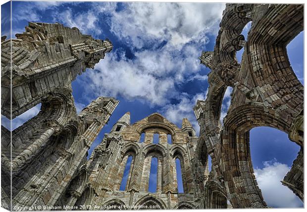 Inside Whitby Abbey Canvas Print by Graham Moore