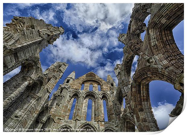 Inside Whitby Abbey Print by Graham Moore