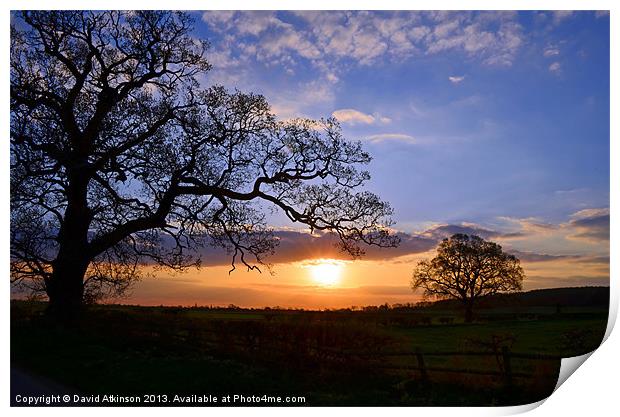 WARWICKSHIRE SUNSET Print by David Atkinson