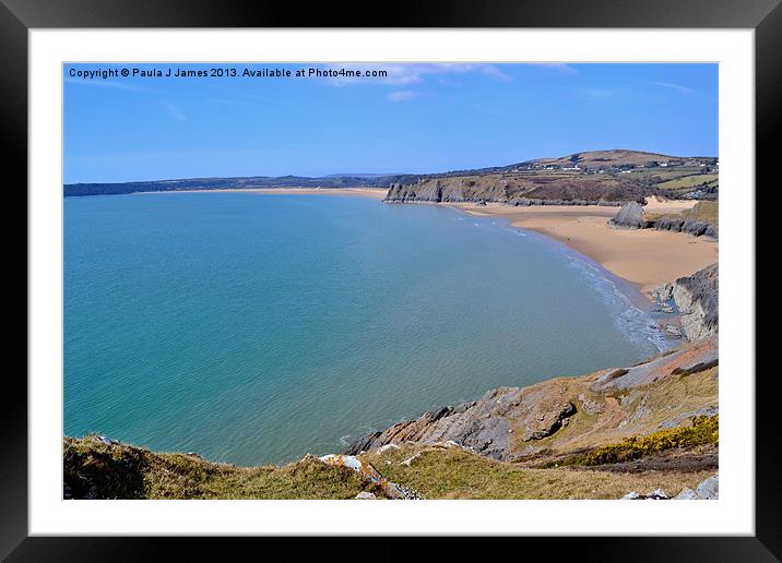 Gower Peninsula Framed Mounted Print by Paula J James