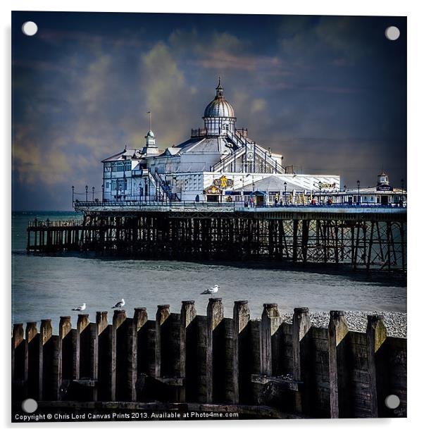 Eastbourne Breakwater and Pier Acrylic by Chris Lord