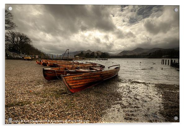 Stormy Skies over Derwent Water Acrylic by Rob Hawkins