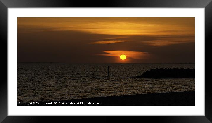 Sunset over Selsey Framed Mounted Print by Paul Howell