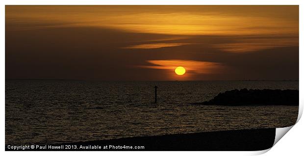 Sunset over Selsey Print by Paul Howell