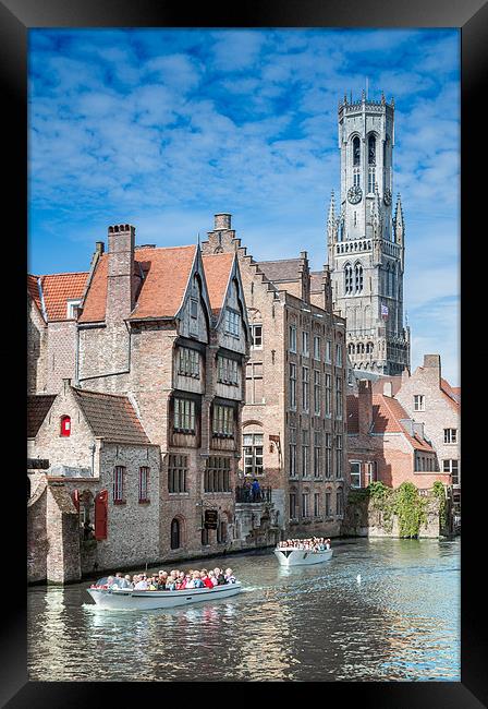 Belfry Clock Tower Bruges Framed Print by Stephen Mole