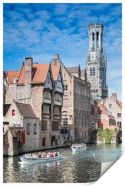 Belfry Clock Tower Bruges Print by Stephen Mole