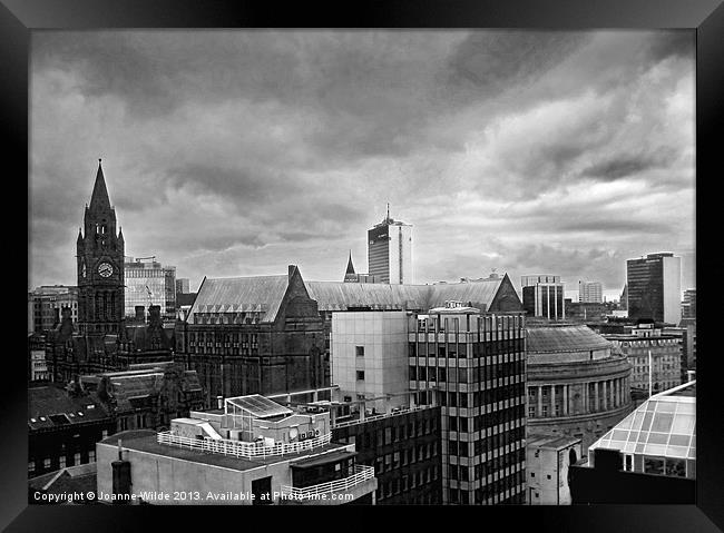 Manchester Skyline Framed Print by Joanne Wilde