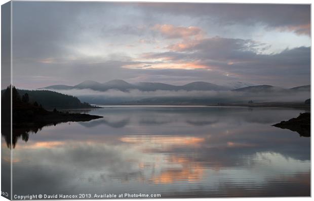 Loch Doon Reflections Canvas Print by David Hancox