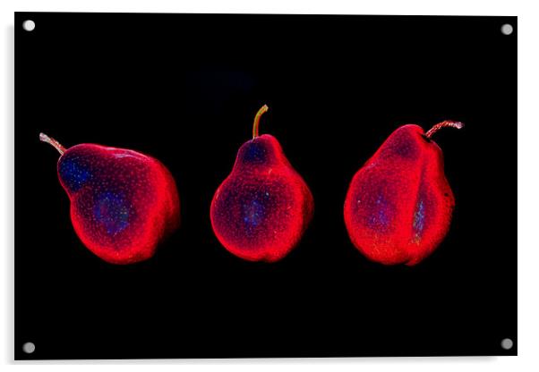 Pop Art Pears Acrylic by Nigel Jones