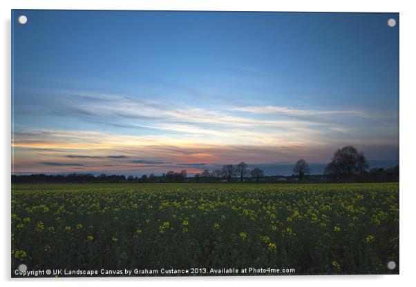 Chilterns Sunset Acrylic by Graham Custance