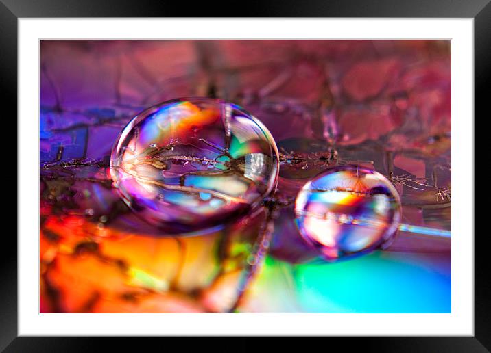 Rainbow drops Framed Mounted Print by Krzysztof Gladzik