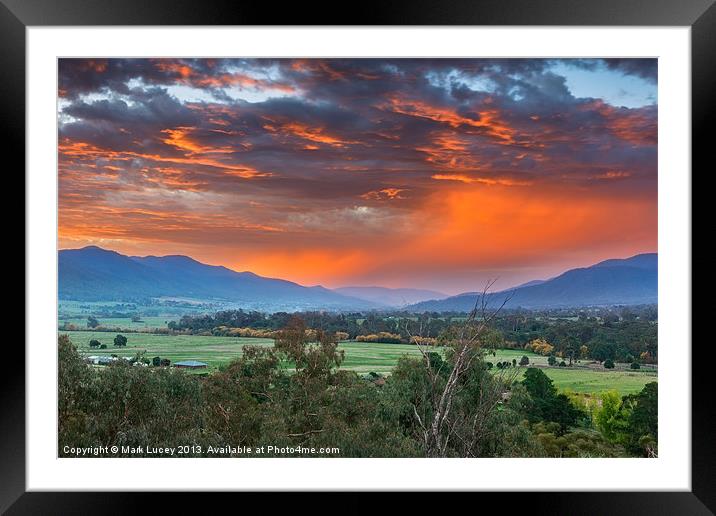 The Valley Red Framed Mounted Print by Mark Lucey