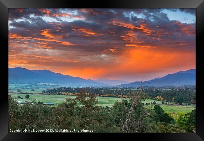 The Valley Red Framed Print by Mark Lucey