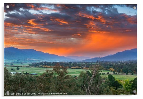 The Valley Red Acrylic by Mark Lucey