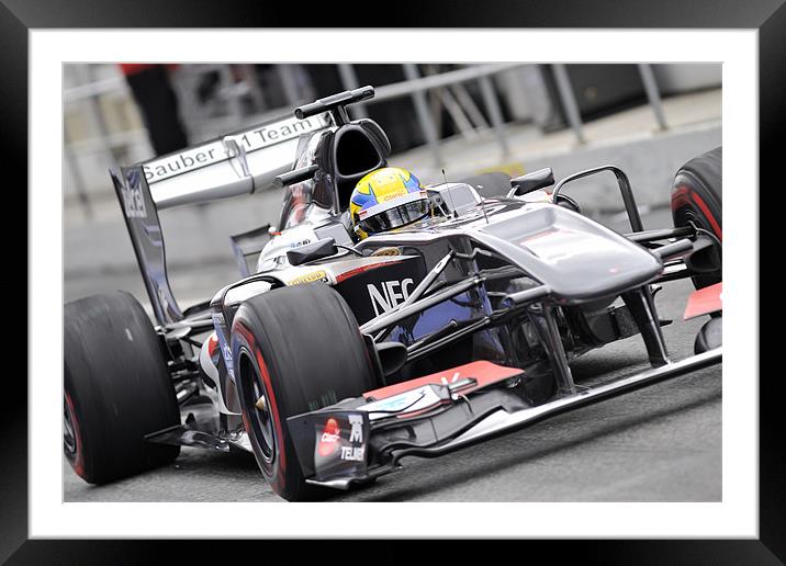 Esteban Gutiérrez Sauber F1 Team 2013 Framed Mounted Print by SEAN RAMSELL
