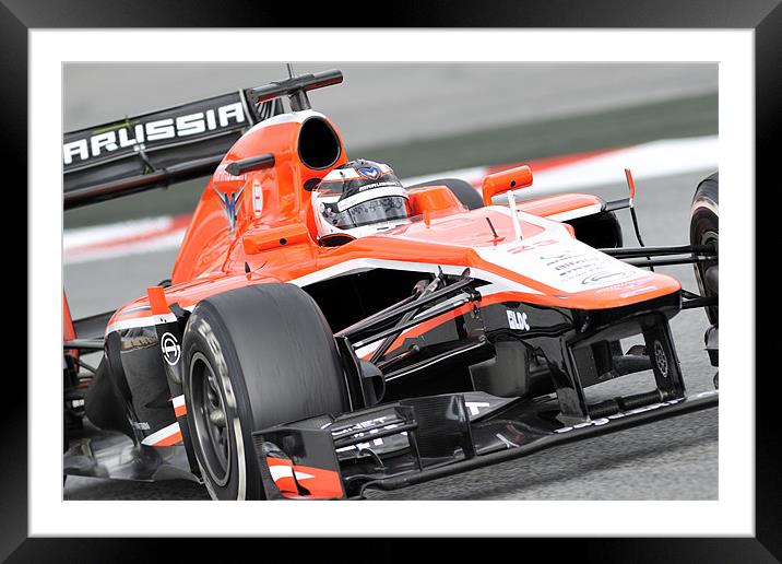 Max Chilton Marussia 2013 F1 Team Framed Mounted Print by SEAN RAMSELL