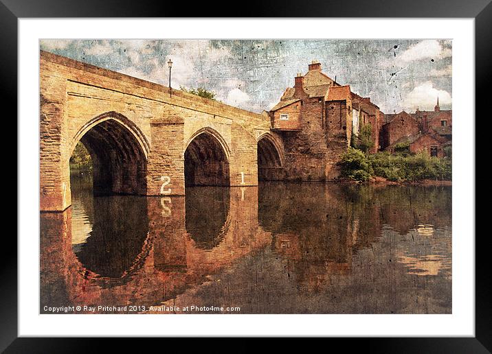Elvet Bridge at Durham Framed Mounted Print by Ray Pritchard