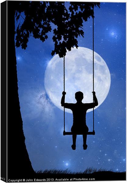 Childhood dreams, The Swing Canvas Print by John Edwards