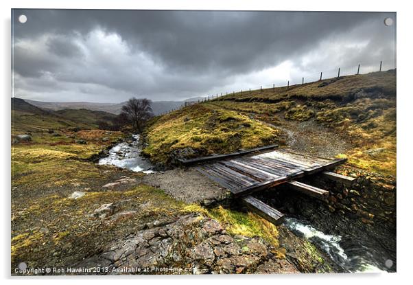 Rickety Bridge on Honiston Pass Acrylic by Rob Hawkins