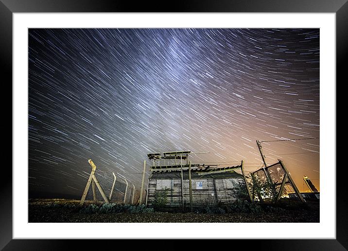 Dungeness Star Trail Framed Mounted Print by jordan whipps