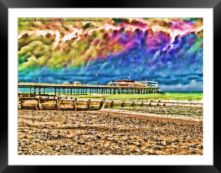 Colourful Cromer Pier Framed Mounted Print by Avril Harris