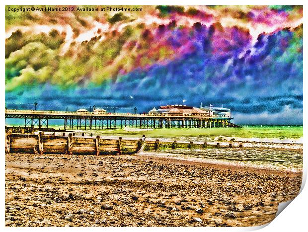 Colourful Cromer Pier Print by Avril Harris