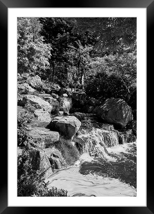 Kyoto Garden Waterfall Framed Mounted Print by Dean Messenger
