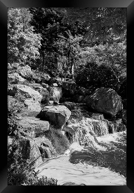 Kyoto Garden Waterfall Framed Print by Dean Messenger