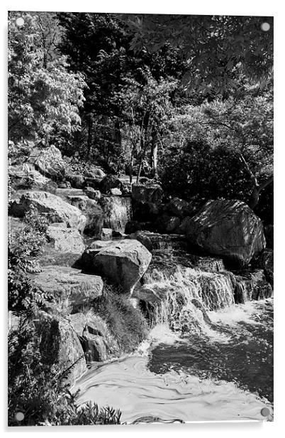 Kyoto Garden Waterfall Acrylic by Dean Messenger