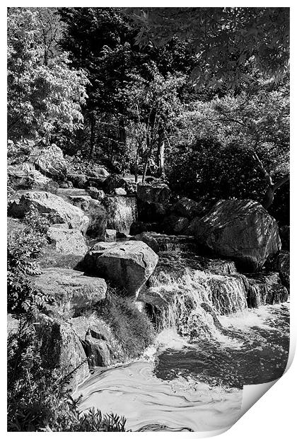 Kyoto Garden Waterfall Print by Dean Messenger