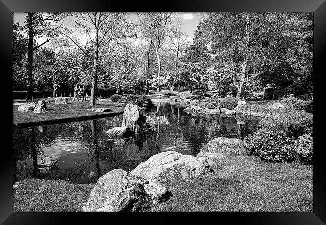 Kyoto water Garden Framed Print by Dean Messenger