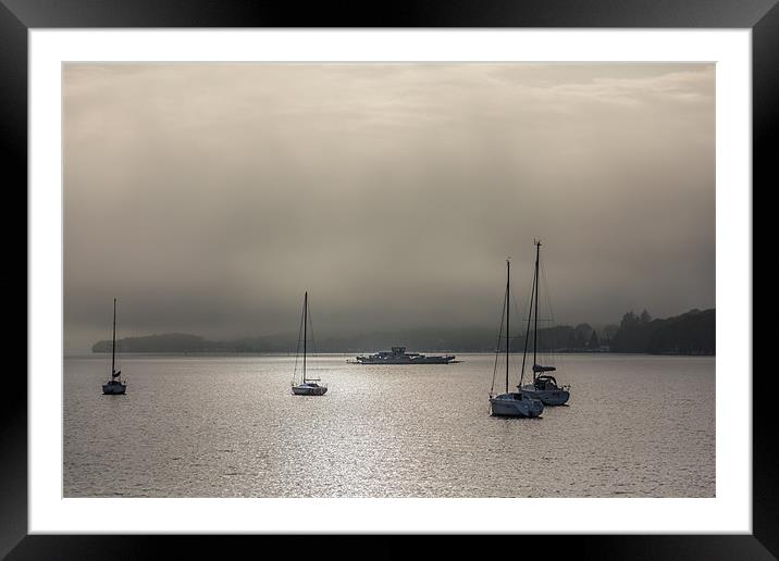 Ferry in the mist Framed Mounted Print by Gary Finnigan