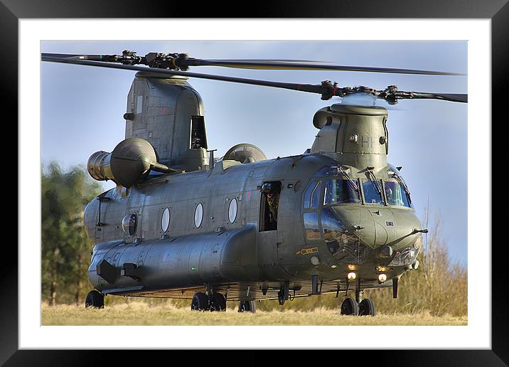 Chinook at refueling point Framed Mounted Print by Oxon Images