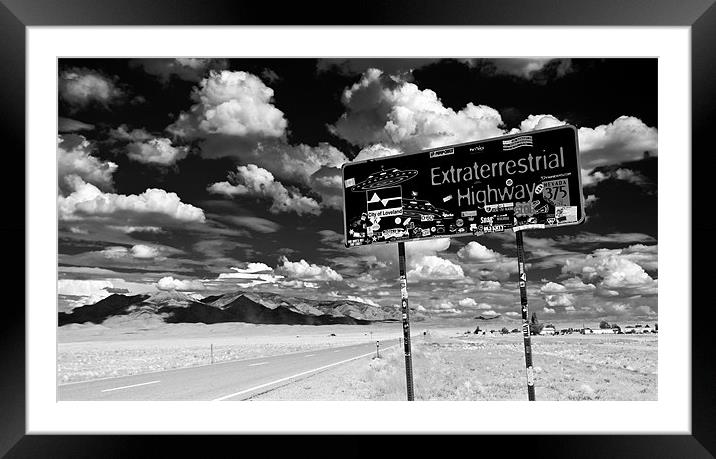 Extraterrestrial Highway (SR 375) Framed Mounted Print by jordan whipps