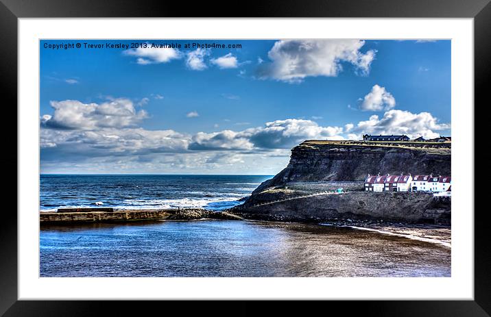 Whitby Harbour View Framed Mounted Print by Trevor Kersley RIP