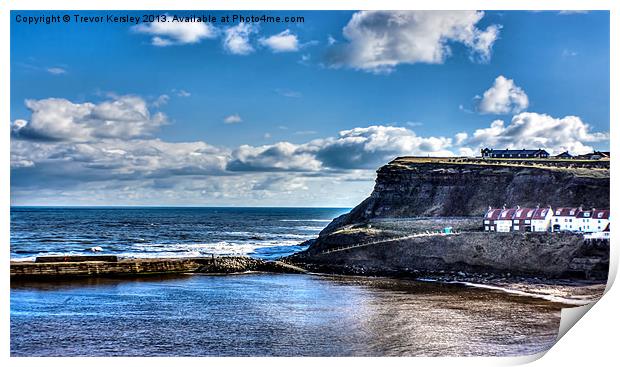 Whitby Harbour View Print by Trevor Kersley RIP