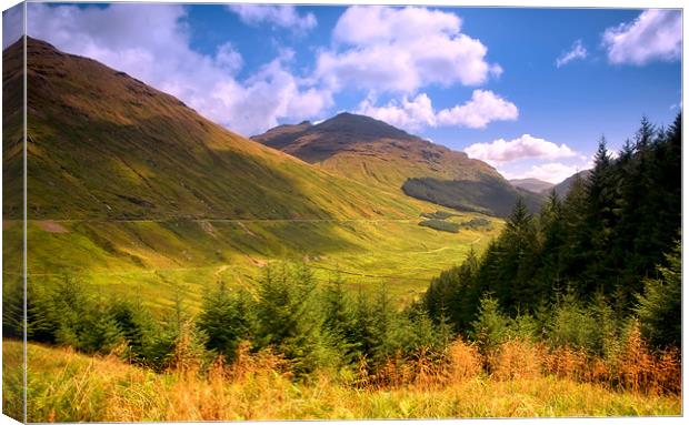 Peaceful Sunny Day in Mountains. Rest and Be Thank Canvas Print by Jenny Rainbow