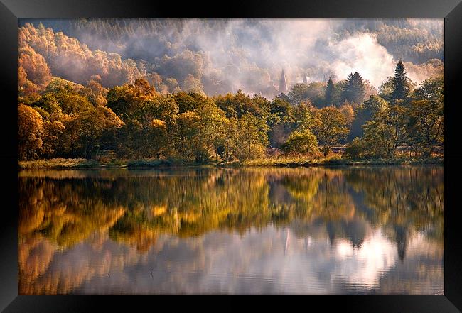 Playing Mirror. Loch Achray. Scotland Framed Print by Jenny Rainbow