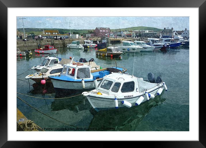 West Bay harbour 4 Framed Mounted Print by Paula Palmer canvas