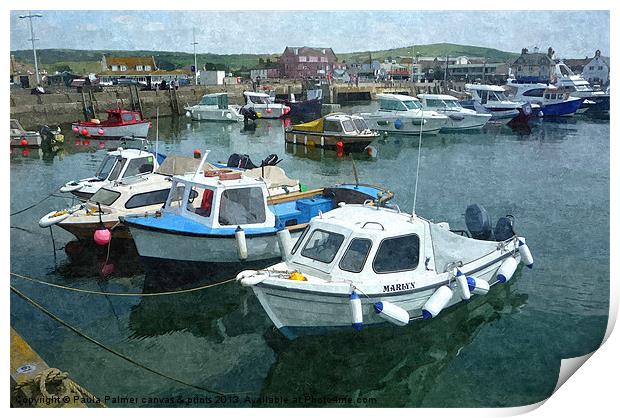 West Bay harbour 4 Print by Paula Palmer canvas