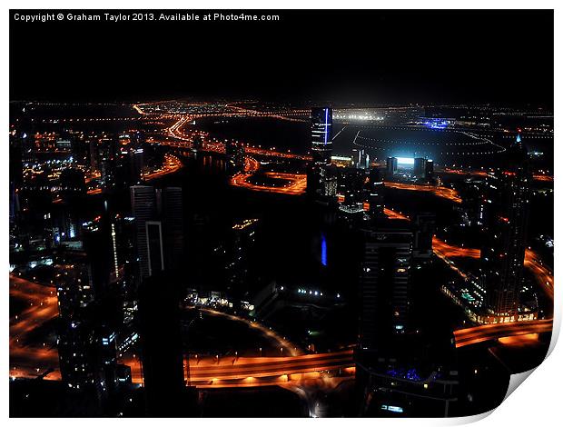Dubais Majestic Skyline Print by Graham Taylor