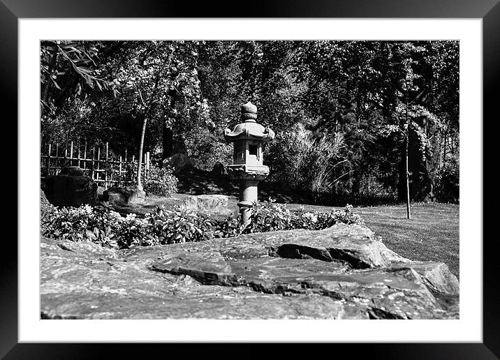 Kyoto Gardens statue Framed Mounted Print by Dean Messenger