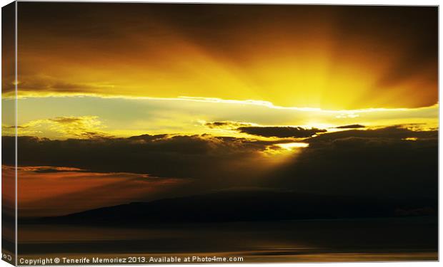 Golden Gomera Sunset Canvas Print by Tenerife Memoriez
