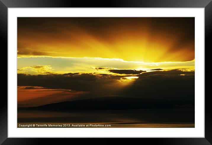 Golden Gomera Sunset Framed Mounted Print by Tenerife Memoriez