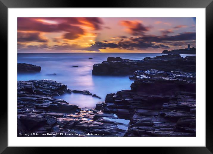 Slow sunset Framed Mounted Print by Andrew Driver