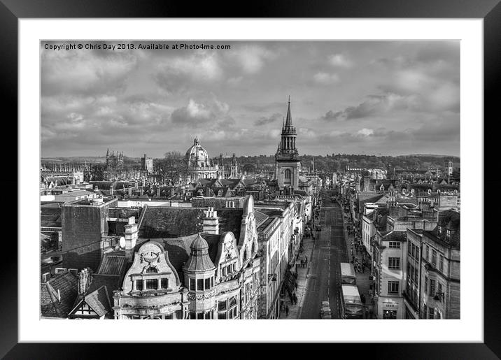 Oxford High Street Framed Mounted Print by Chris Day