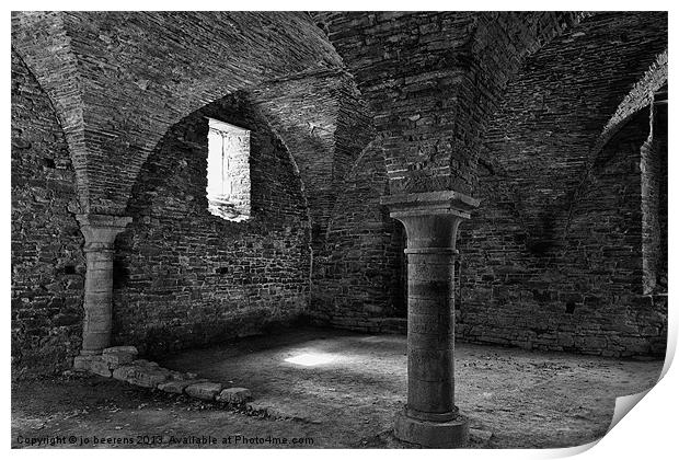 abbey cellar Print by Jo Beerens