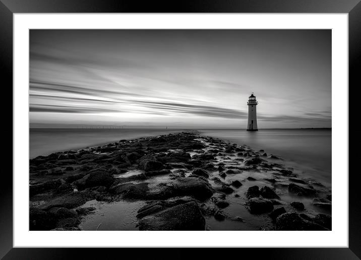 Fort Perch Rock Lighthouse Framed Mounted Print by raymond mcbride